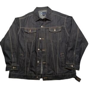 Evolution Trucker Jean Jacket 2XL Men's Streetwear Button Up Long Sleeve Cotton